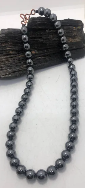 10MM Hematite Beaded Necklace