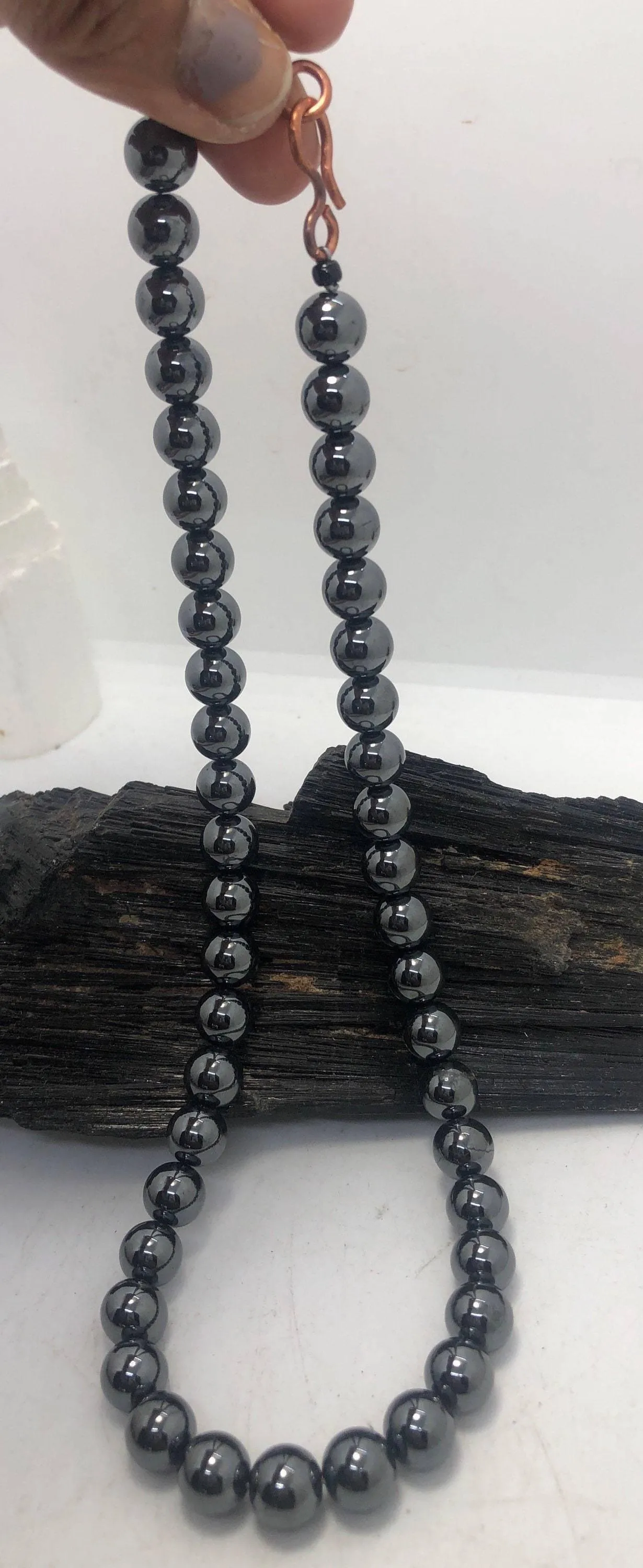 10MM Hematite Beaded Necklace