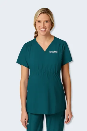4555 LaserClinics WonderWink W123 Women's Maternity Fit Scrub Top Caribbean