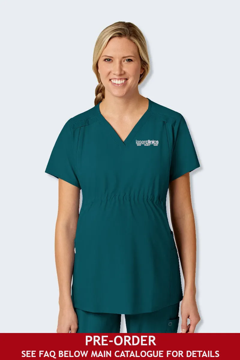4555 LaserClinics WonderWink W123 Women's Maternity Fit Scrub Top Caribbean