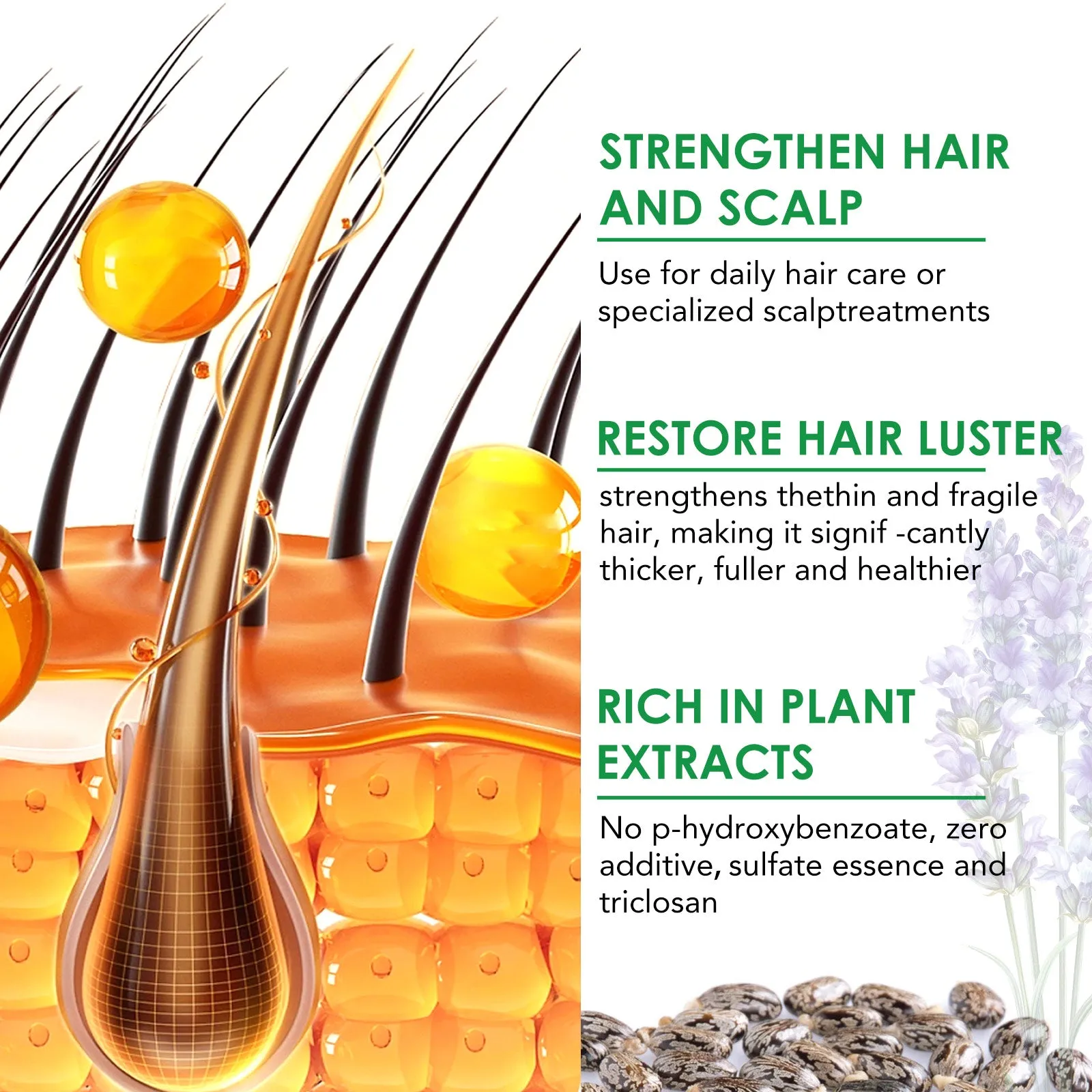 Aliver 3-IN-1 Black Castor Oil With Lavender & Argan Oil