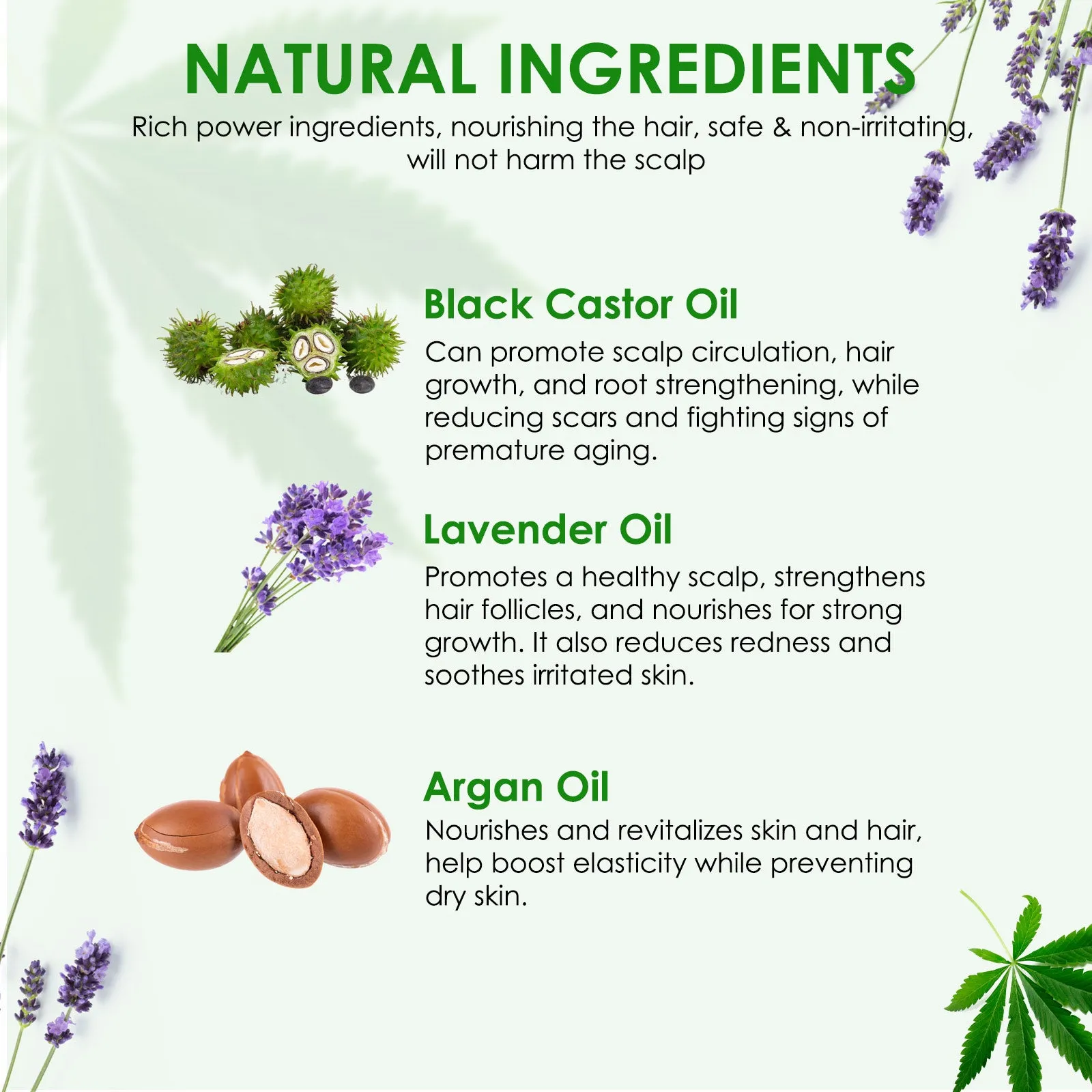 Aliver 3-IN-1 Black Castor Oil With Lavender & Argan Oil