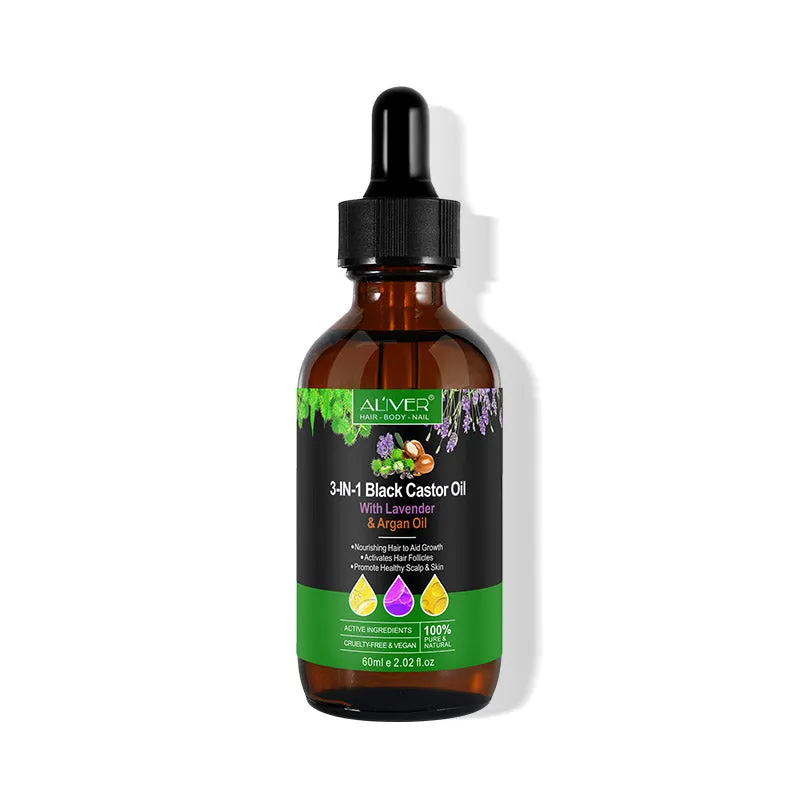 Aliver 3-IN-1 Black Castor Oil With Lavender & Argan Oil