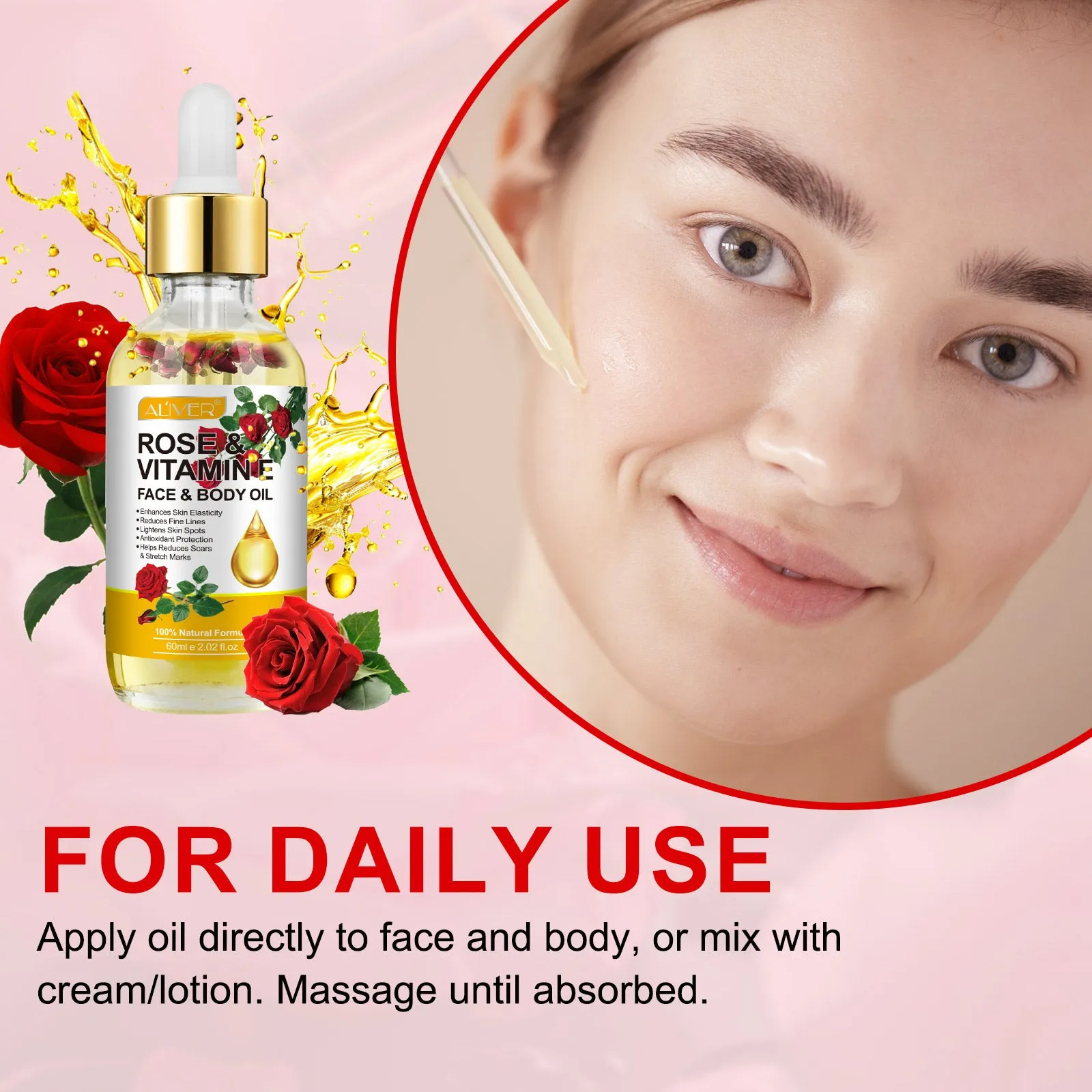 ALIVER Rose Vitamin E Oil 60ml