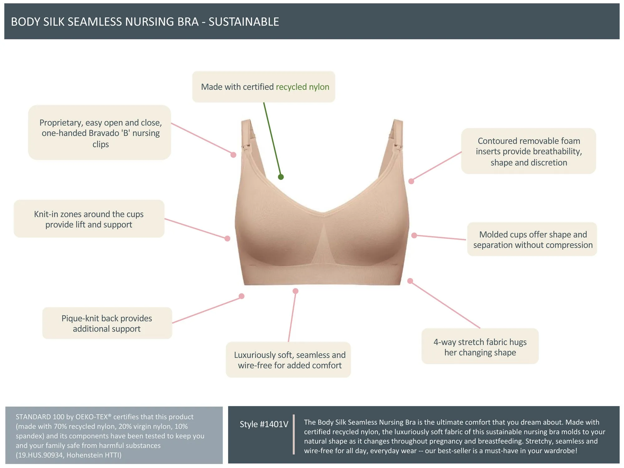 Bravado Designs Body Silk Seamless Full Cup Nursing Bra - Black