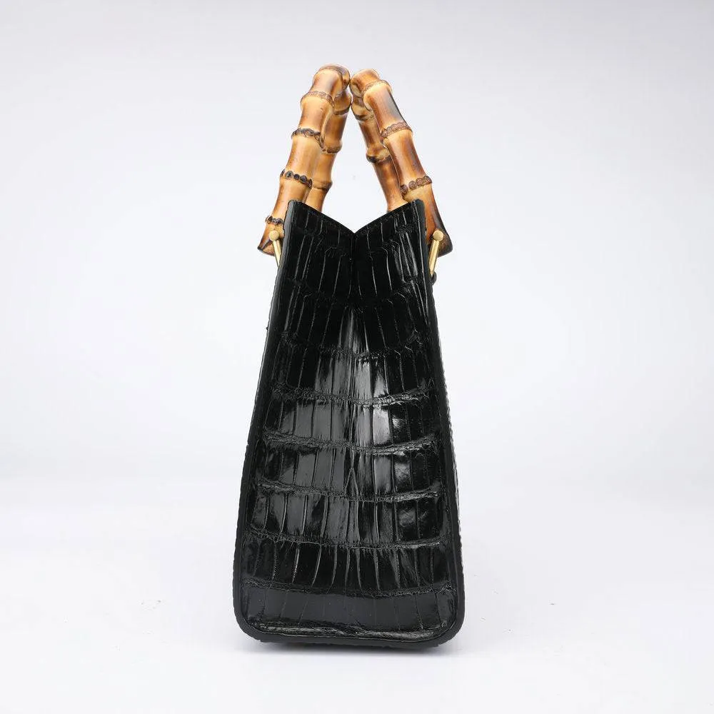 Crocodile Leather Micro Top Handle Cross Body Bag