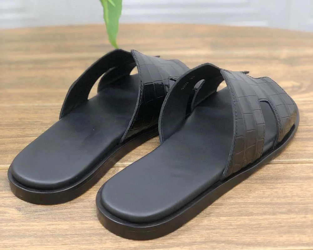 Crocodile Shoes Genuine Crocodile Belly Leather Mens Slipper