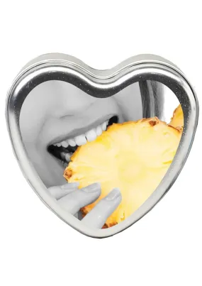 Earthly Body Heart-Shaped Hemp Seed Edible Massage Candle Pineapple