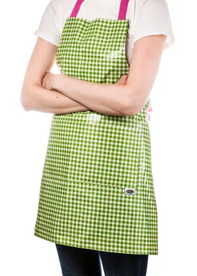 Freckled Sage Aprons in Lime Gingham