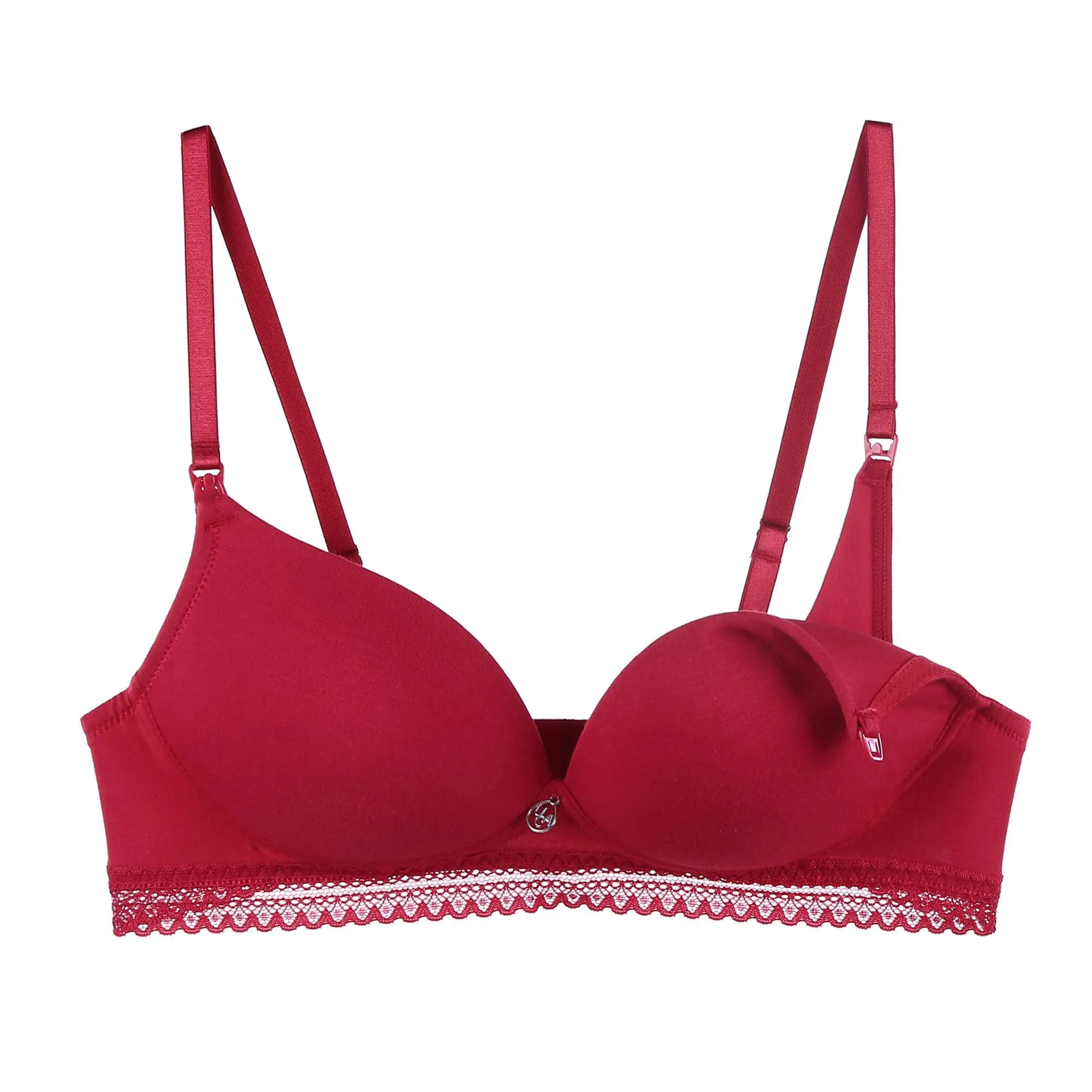 GIANNA Plus Cotton Red Molded Maternity Nursing Bra