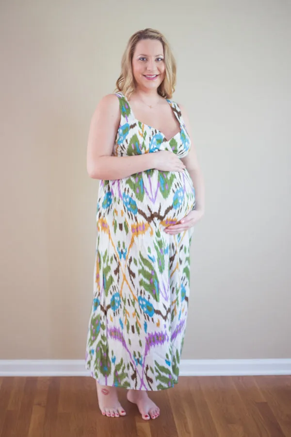 Ikat Maternity Maxi Dress