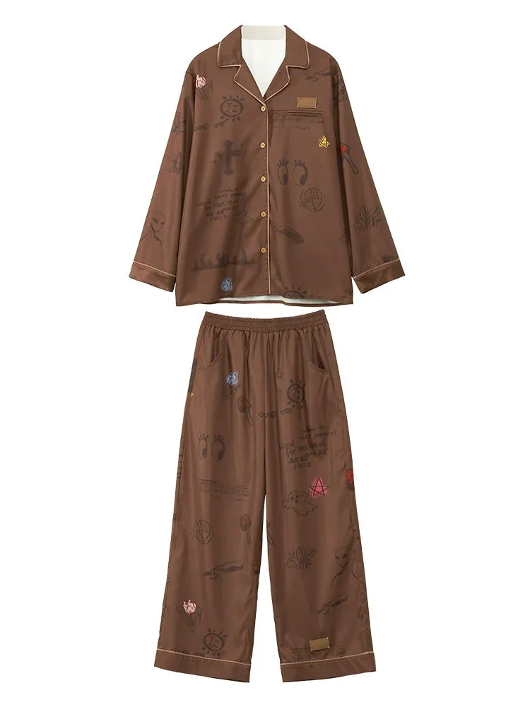 Illustration Brown Loose Pajamas