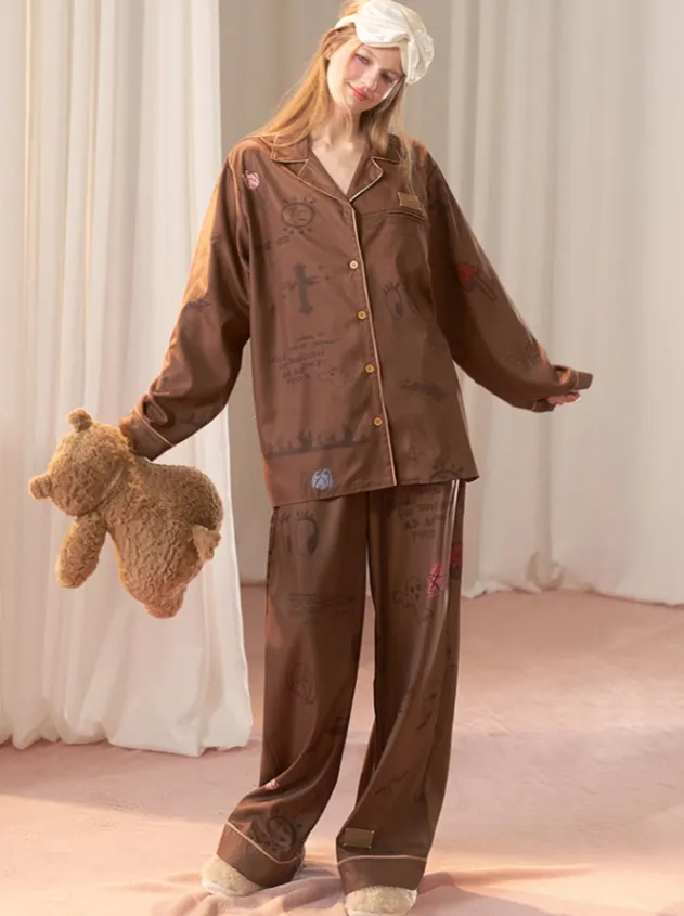 Illustration Brown Loose Pajamas