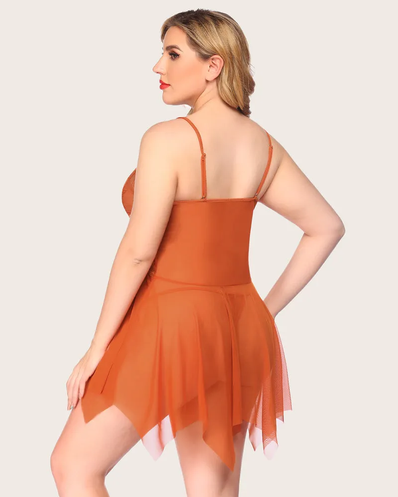 Lace Babydoll Outfits Plus Size Langeray