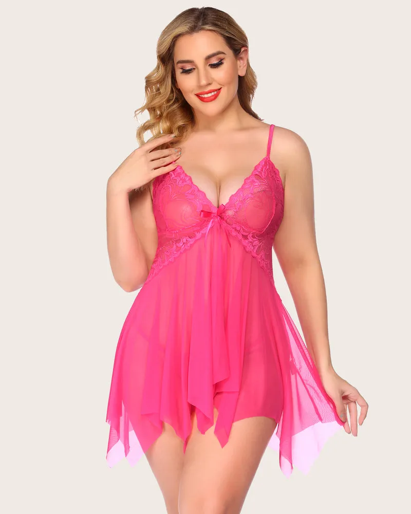 Lace Babydoll Outfits Plus Size Langeray