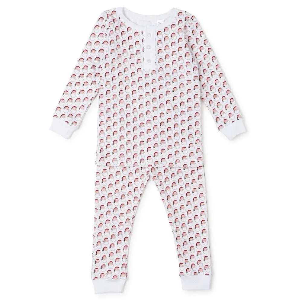 Lila & Hayes Boys Jack Pajamas Set - Red Holly Jolly Santa