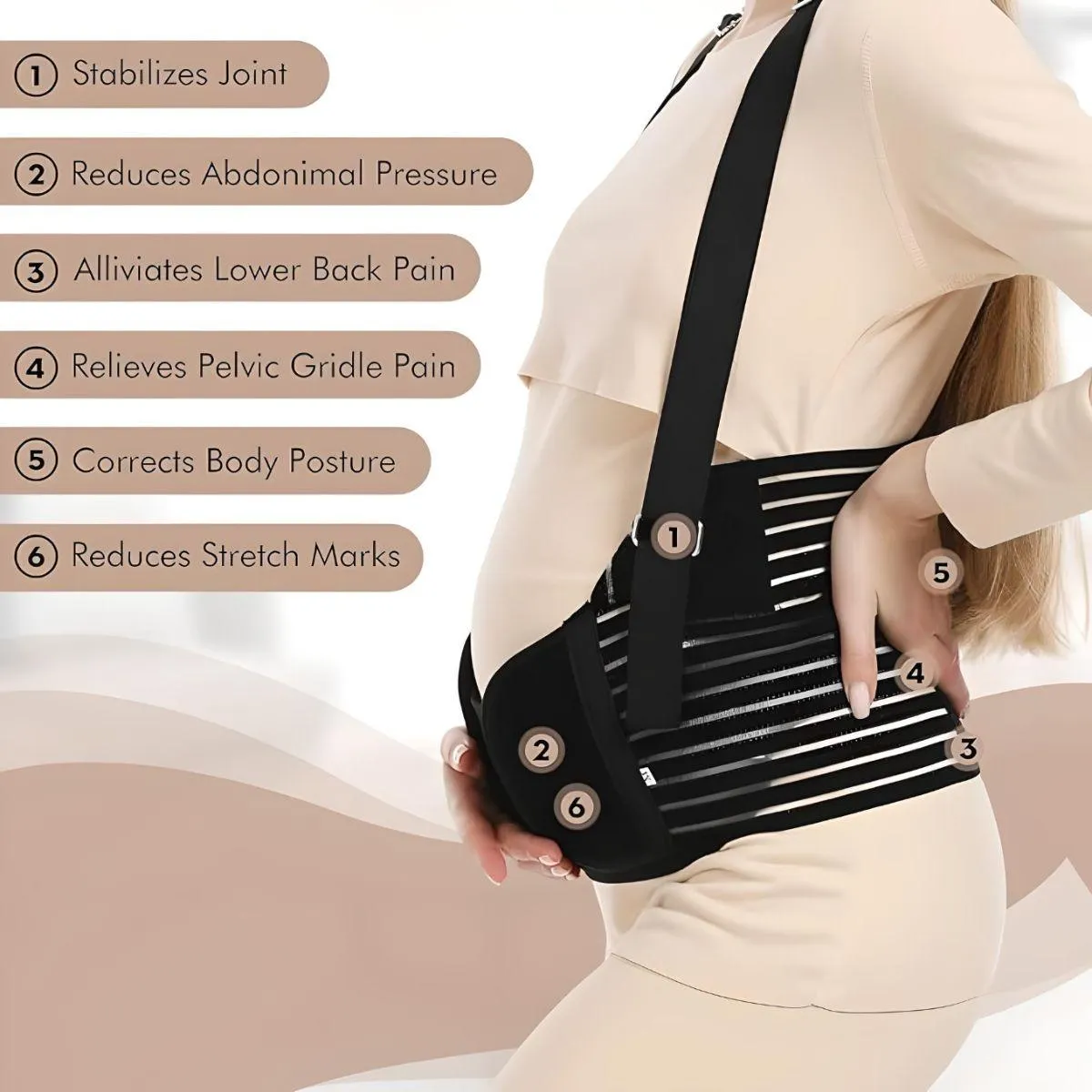 MaterniCare Belly Bands Maternity Belt Pregnancy Support With Straps