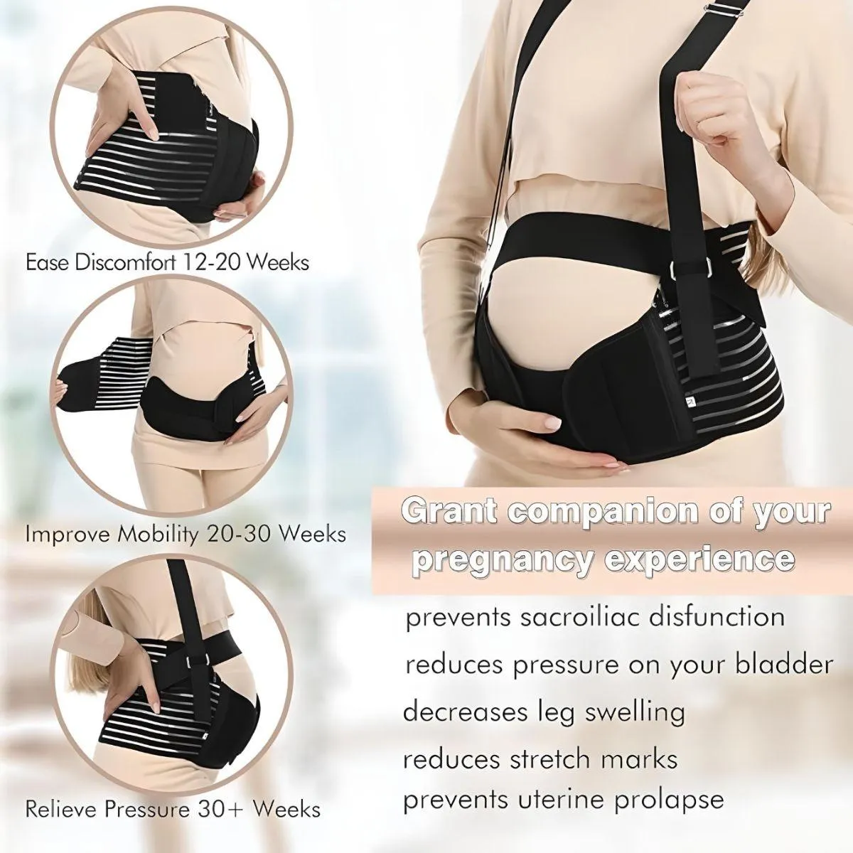 MaterniCare Belly Bands Maternity Belt Pregnancy Support With Straps