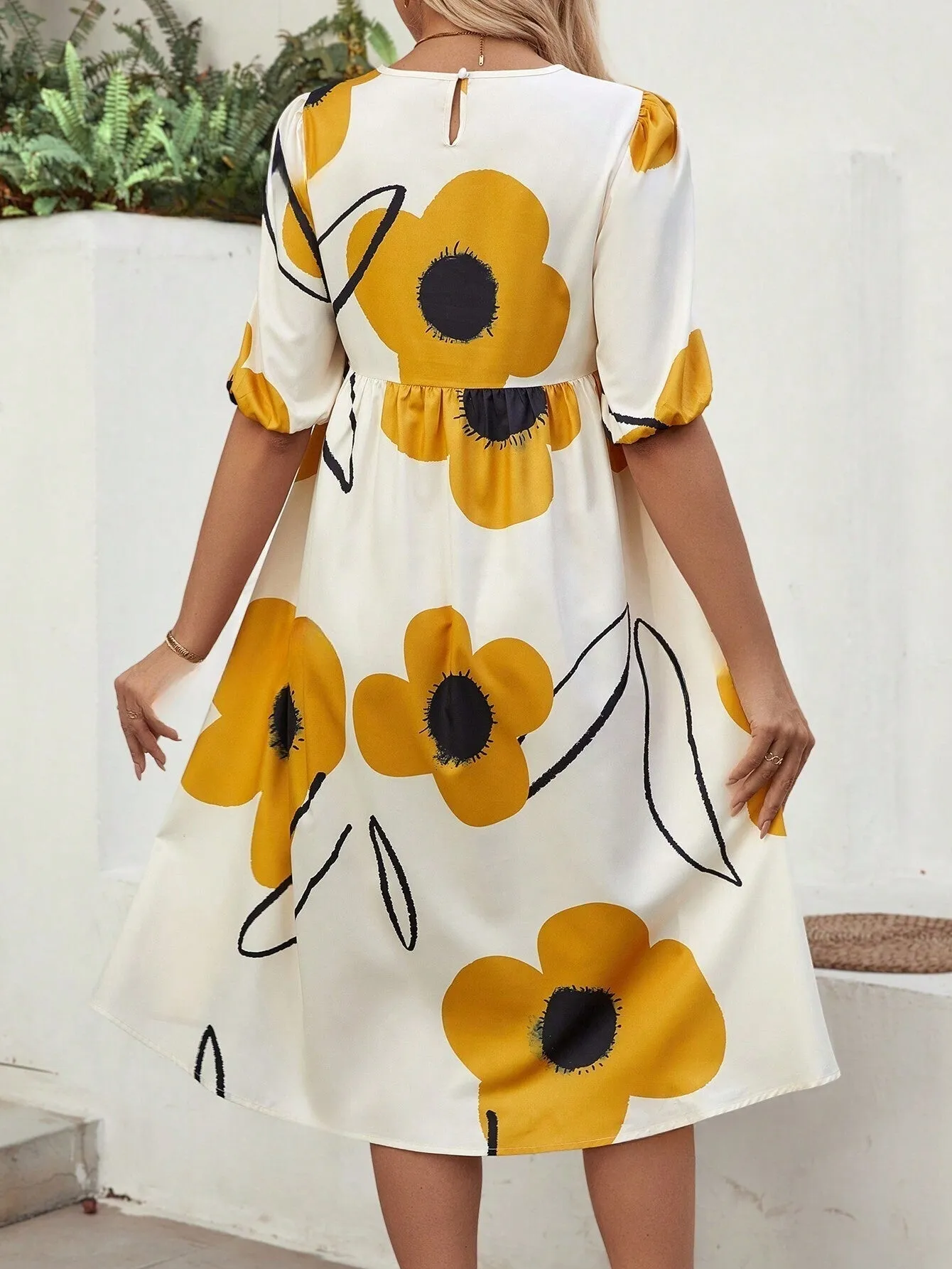 Maternity Floral Printed Casual Dress