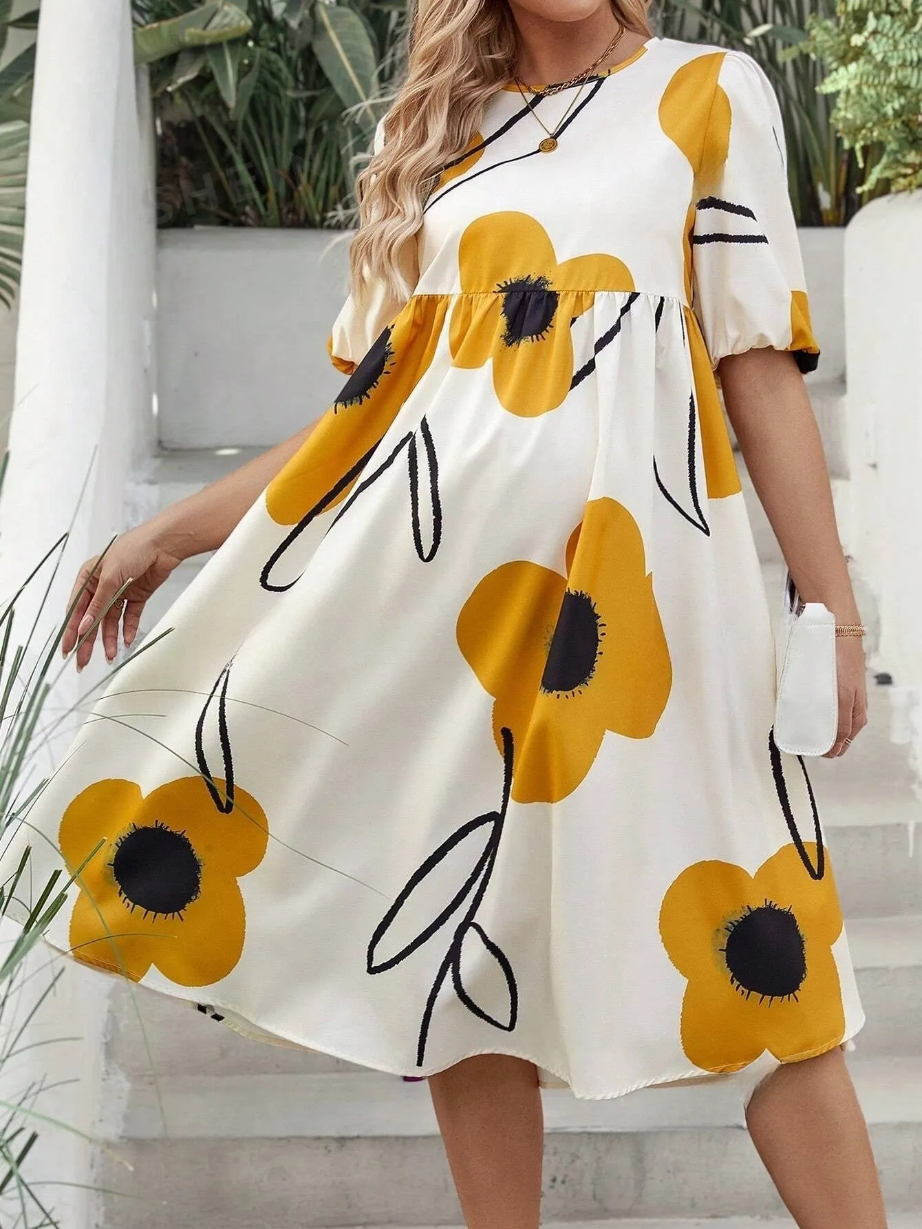 Maternity Floral Printed Casual Dress