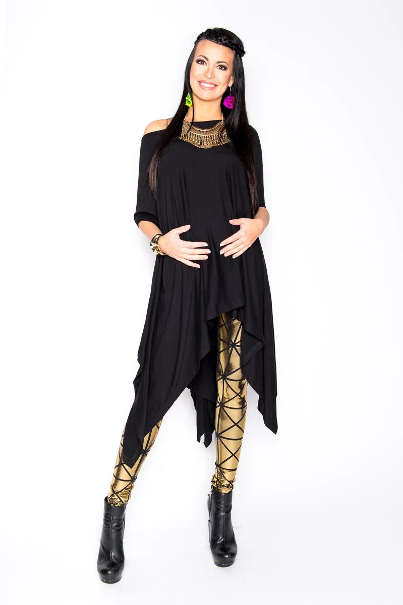 Maternity Gold Disco Leggings (Small & Medium)