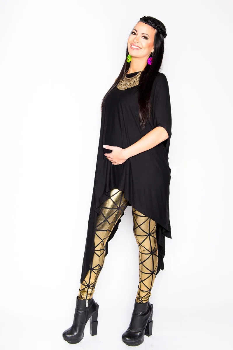 Maternity Gold Disco Leggings (Small & Medium)