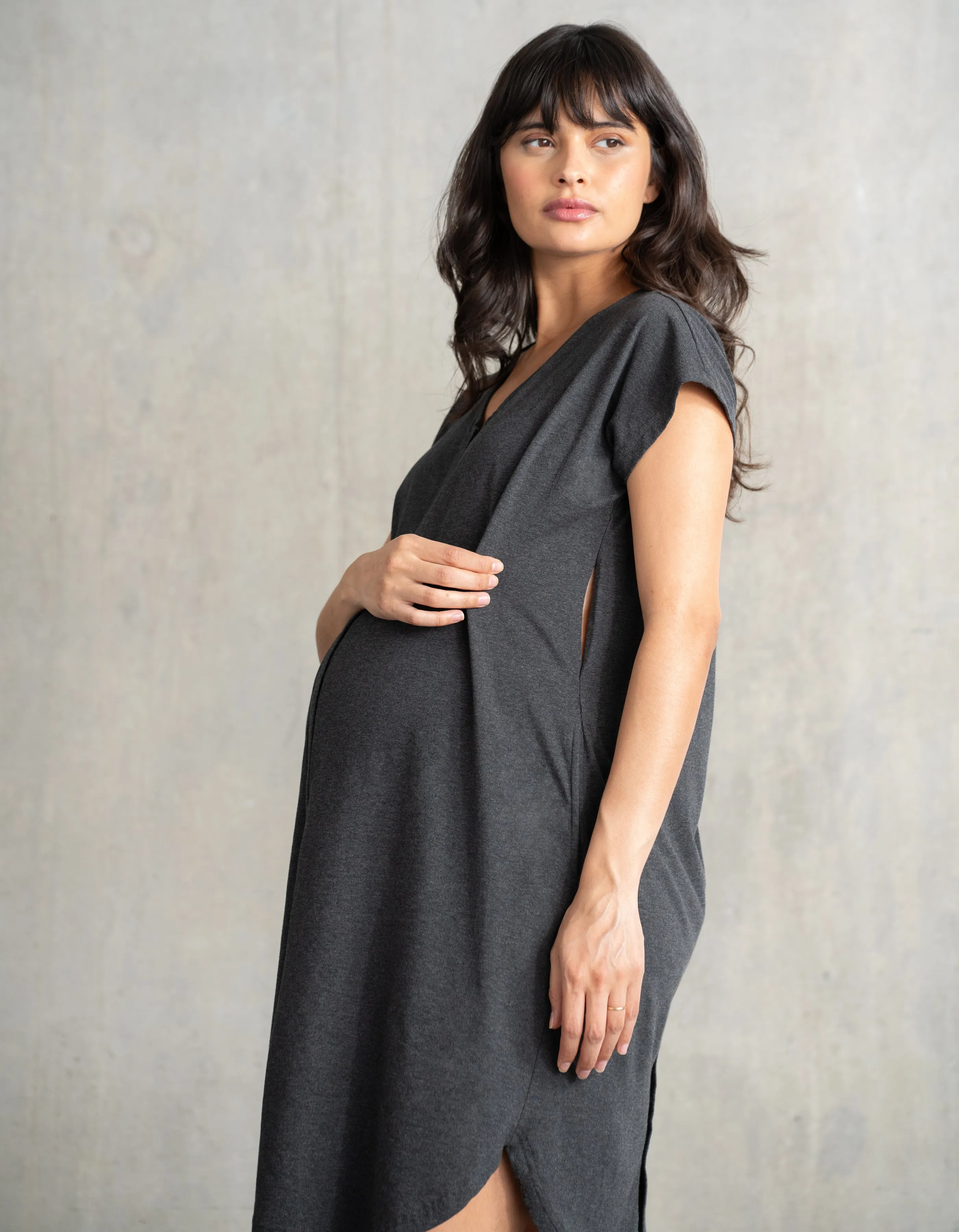 Maternity Hospital Bag Birthing Gown in Organic Cotton