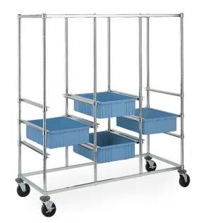 Metro PT3C-5MP Triple-Bay Kitting Cart with Polyurethane Casters, 26" x 60" x 68"