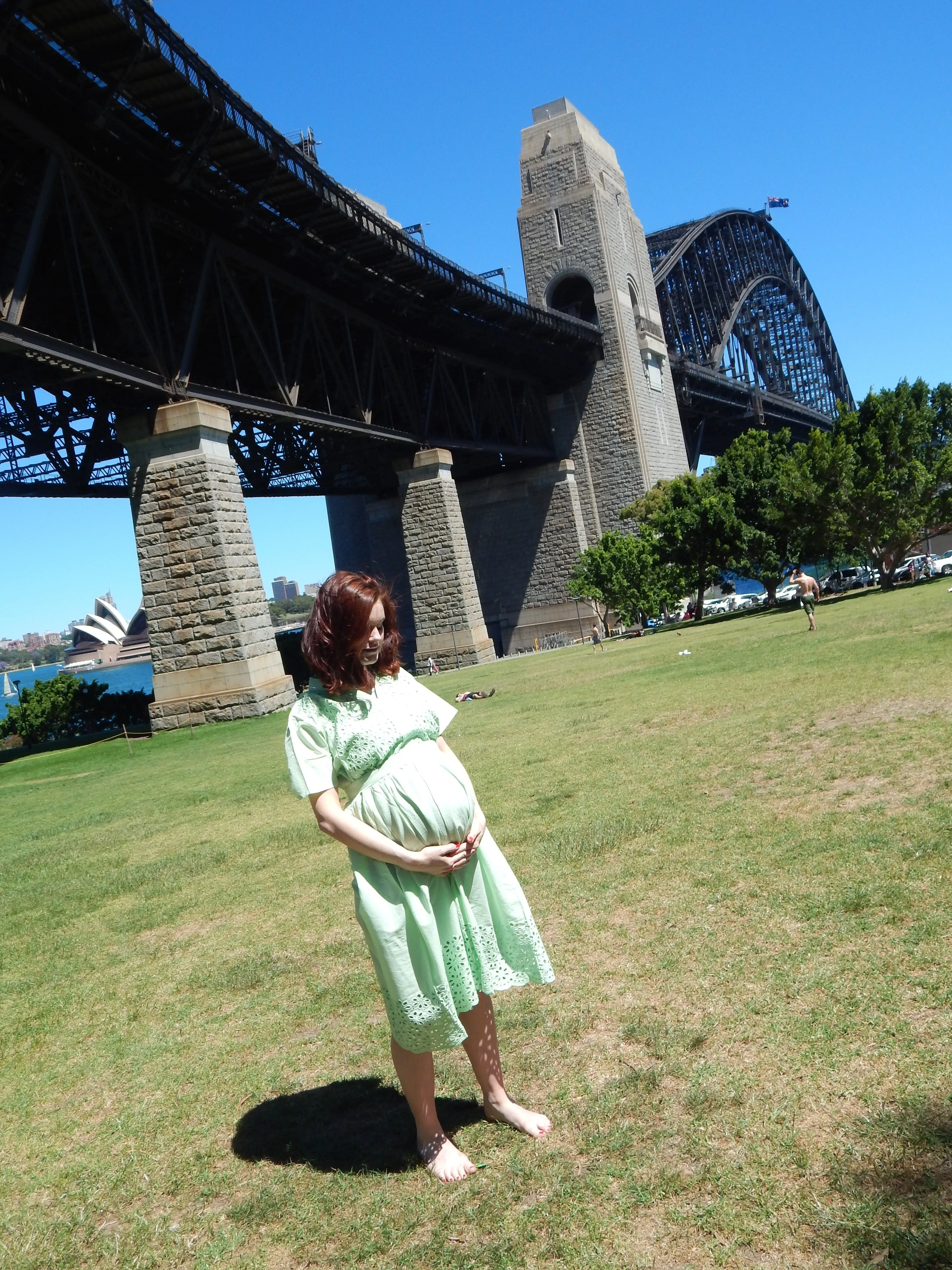 Mint Eyelet Maternity Maxi Dress
