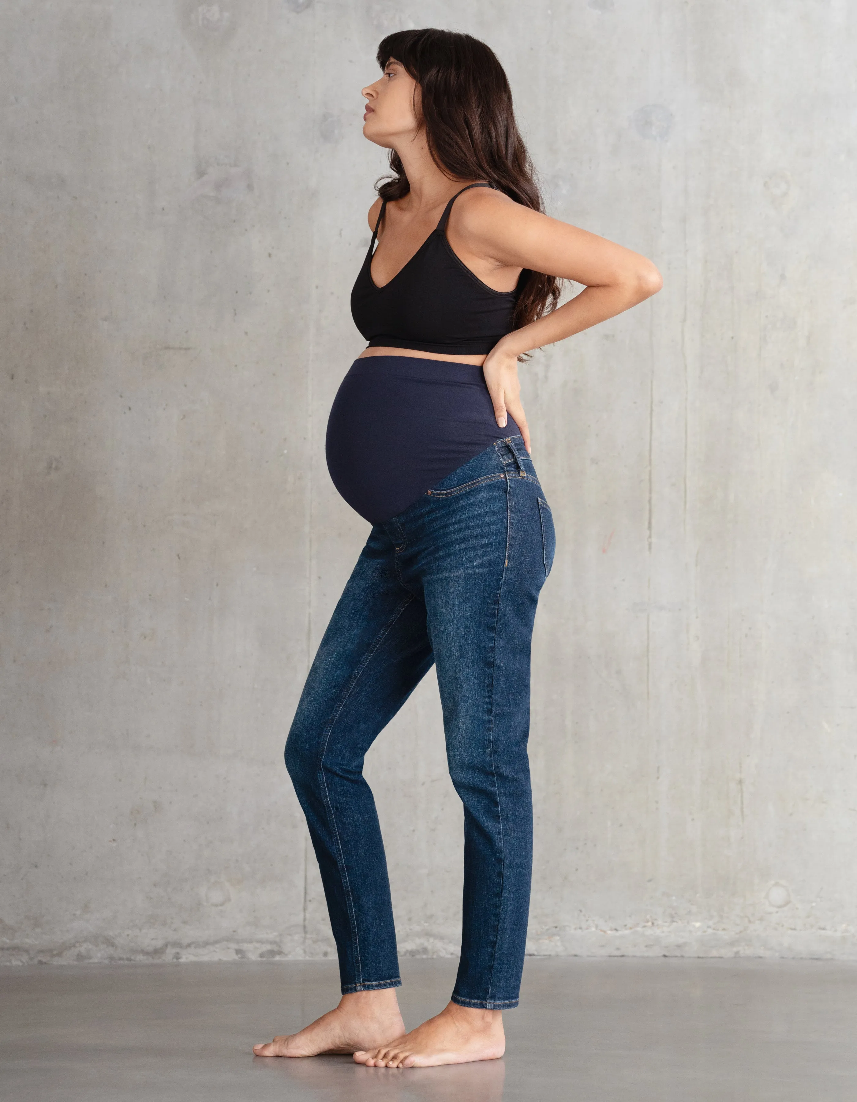 Organic Cotton Indigo Skinny Maternity Jeans