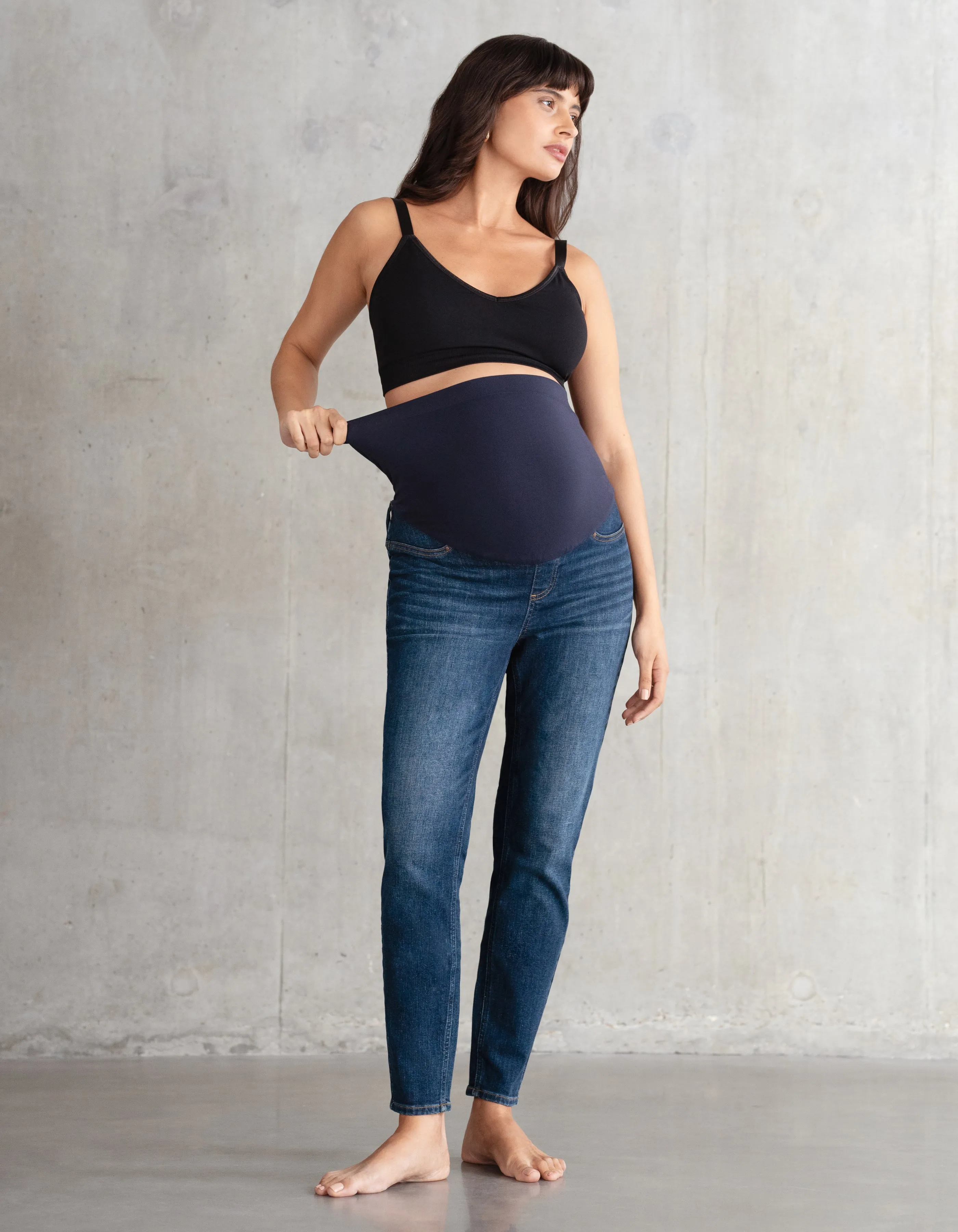 Organic Cotton Indigo Skinny Maternity Jeans