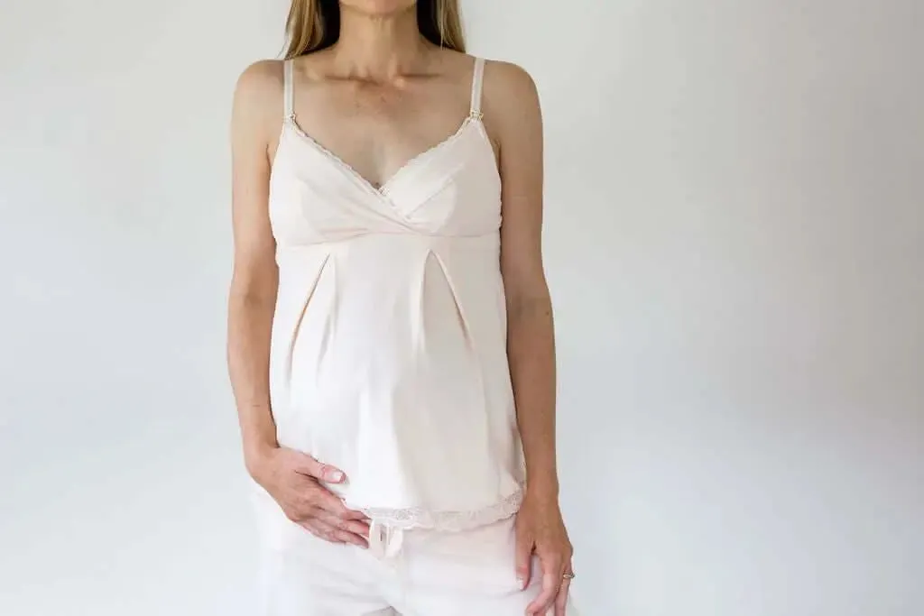 Organic nursing cami in pink blush
