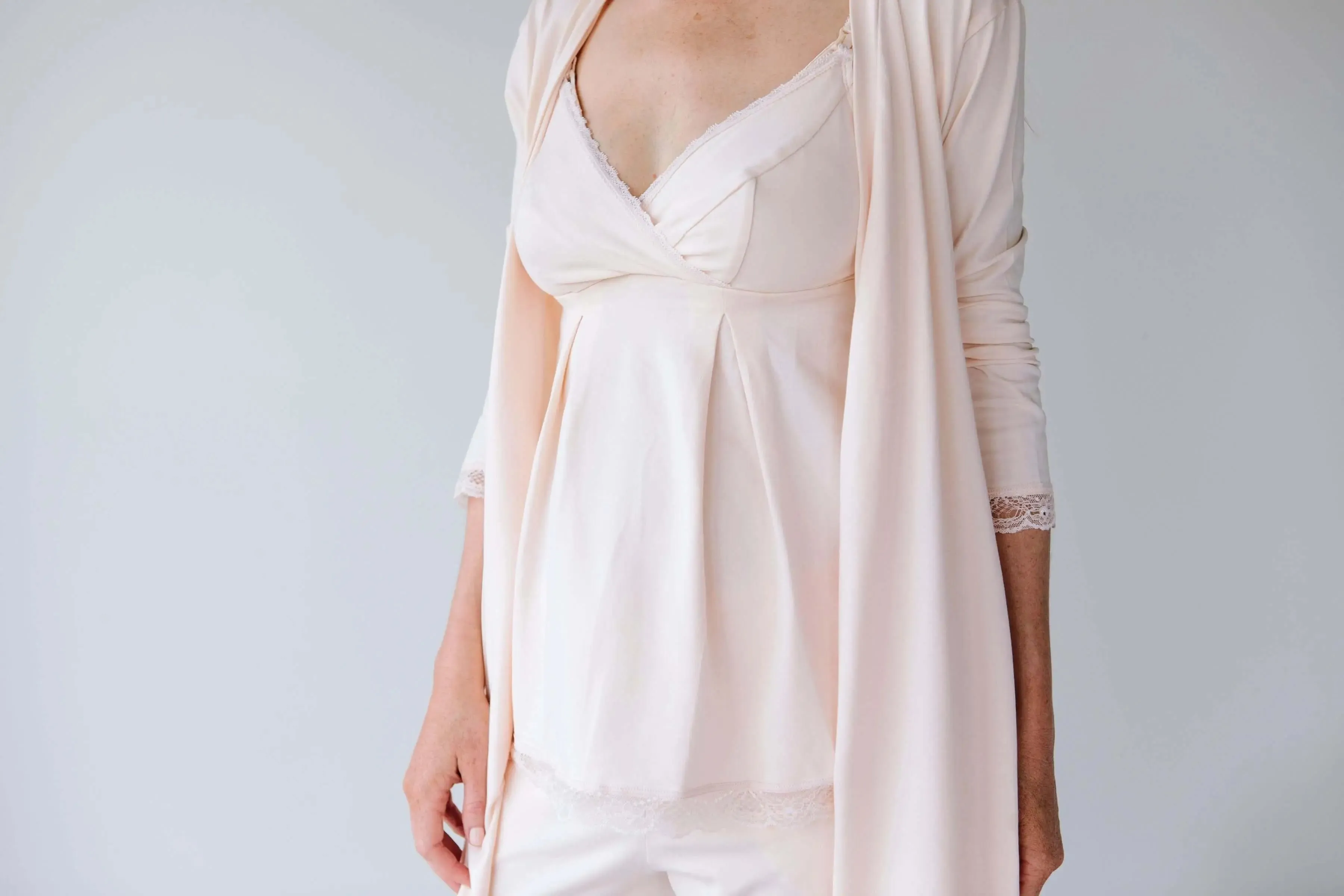 Organic nursing cami in pink blush