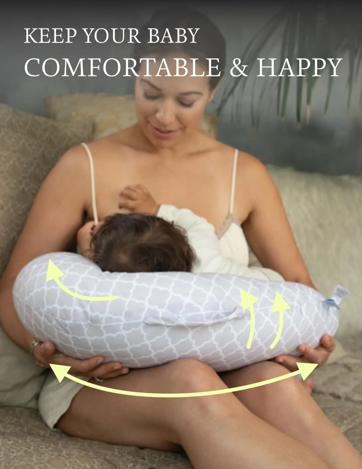 Pharmedoc Nursing Pillow and Positioner, Breastfeeding and Bottlefeeding Pillow, Removable and Washable Cover, Soft and Breathable Fabric, Baby Shower Gifts