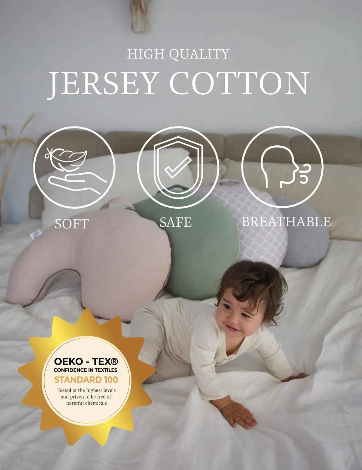Pharmedoc Nursing Pillow and Positioner, Breastfeeding and Bottlefeeding Pillow, Removable and Washable Cover, Soft and Breathable Fabric, Baby Shower Gifts