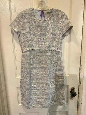 Seraphine Size Small Lt. Blue Tweed Maternity Dress