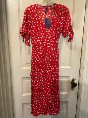 Seraphine Size Small Red & white Floral Maternity Dress