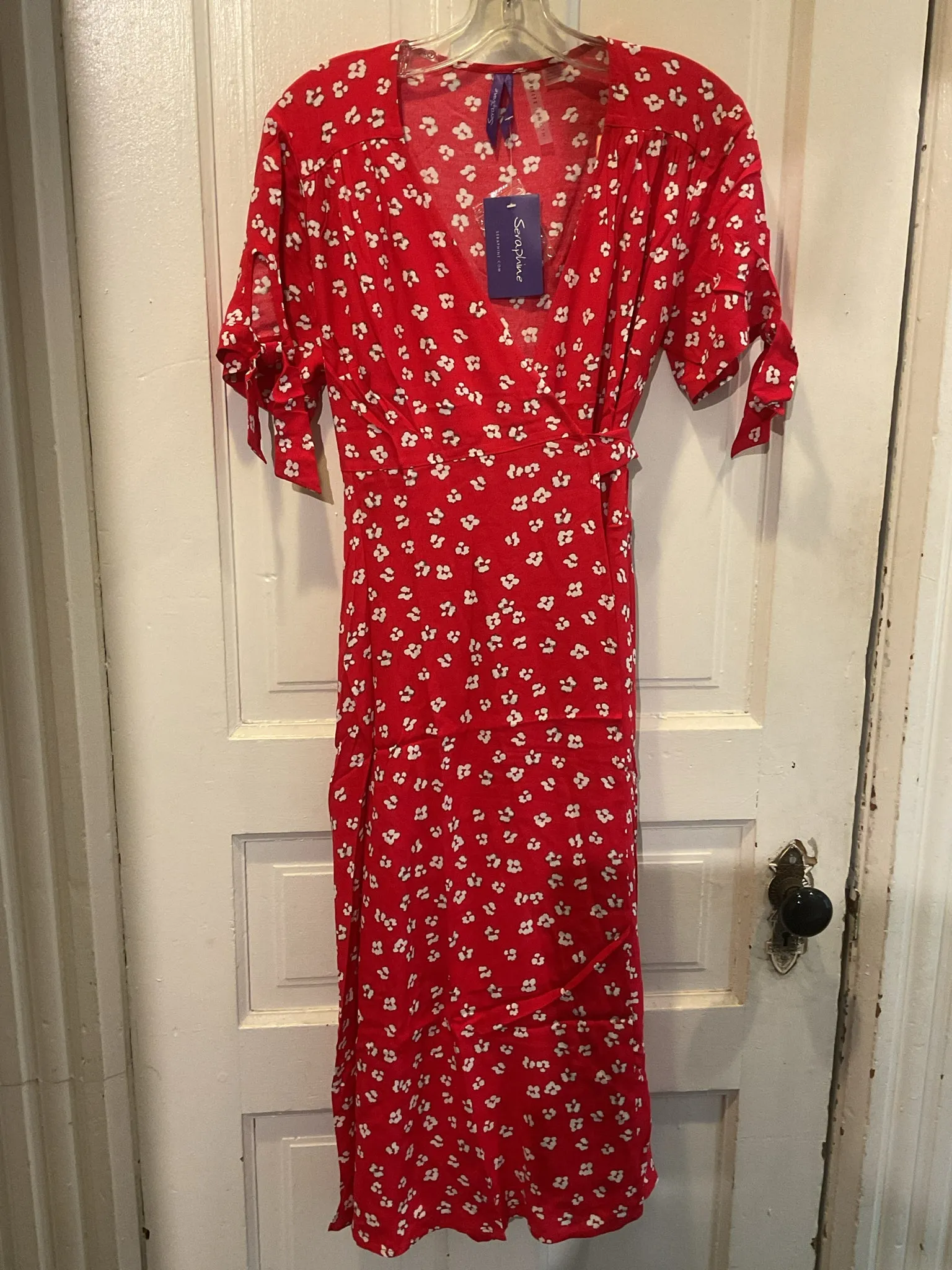 Seraphine Size Small Red & white Floral Maternity Dress