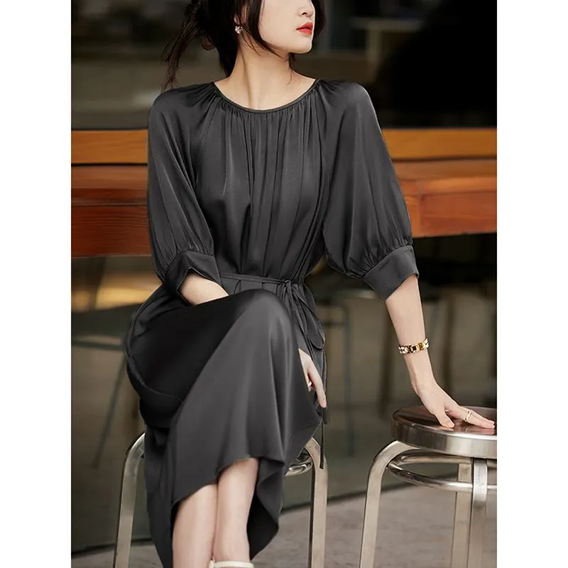 Slimming Cinched Waist Tie-Up Dress
