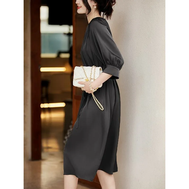 Slimming Cinched Waist Tie-Up Dress