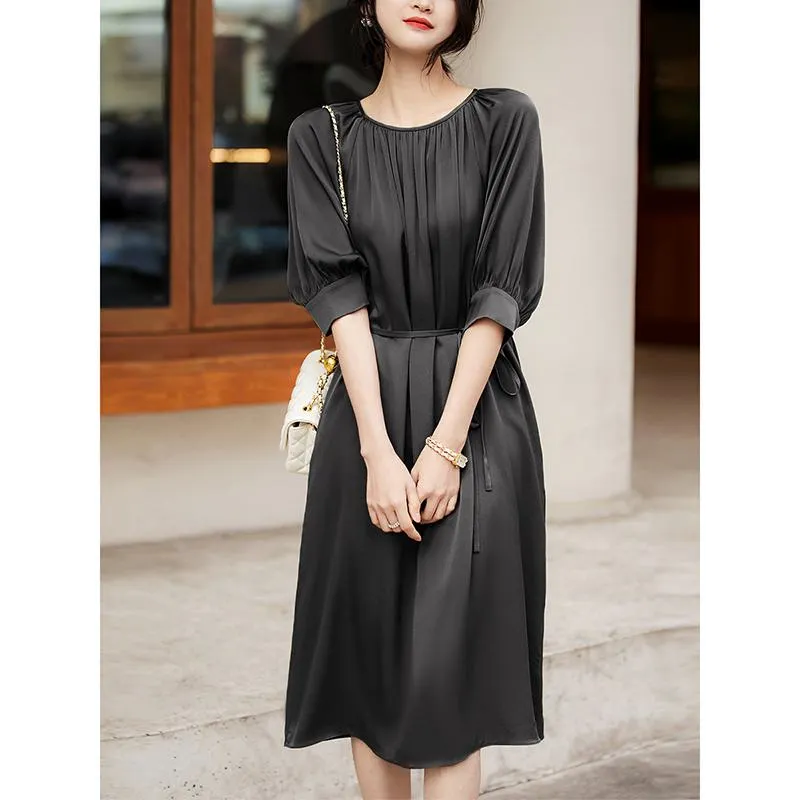 Slimming Cinched Waist Tie-Up Dress
