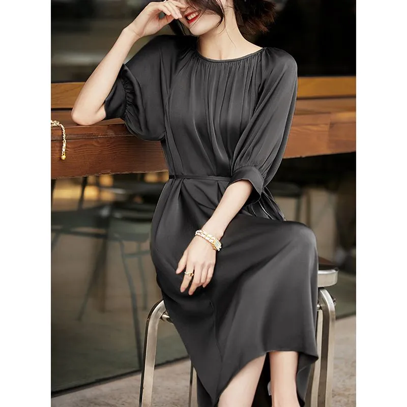 Slimming Cinched Waist Tie-Up Dress