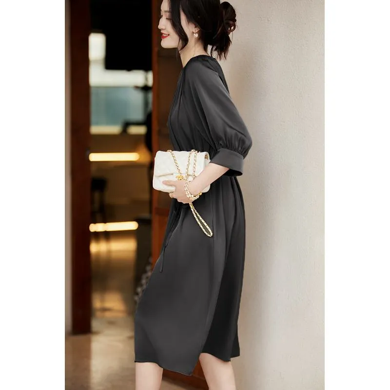 Slimming Cinched Waist Tie-Up Dress