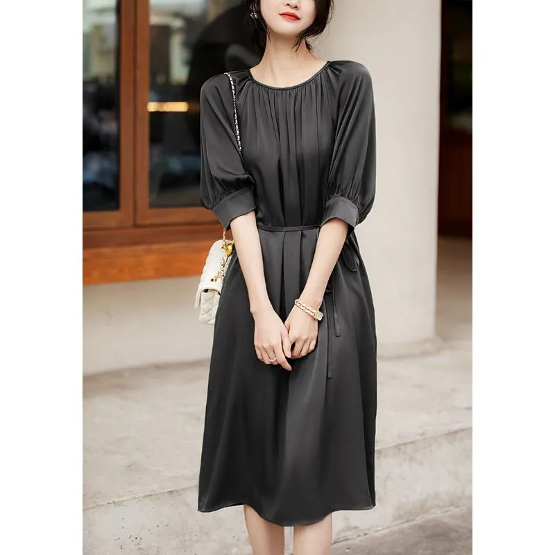 Slimming Cinched Waist Tie-Up Dress