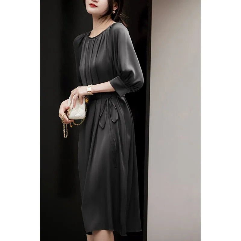 Slimming Cinched Waist Tie-Up Dress