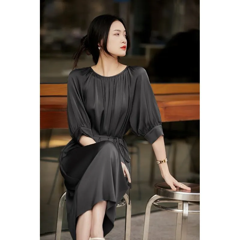 Slimming Cinched Waist Tie-Up Dress
