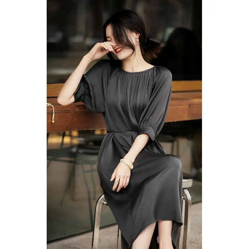 Slimming Cinched Waist Tie-Up Dress