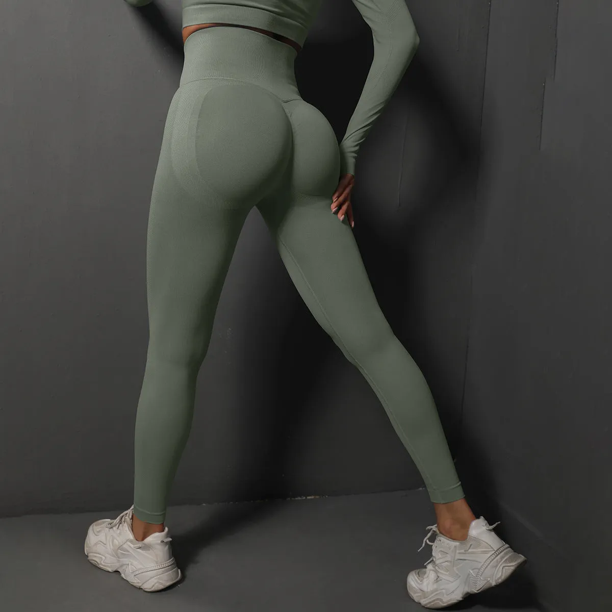 Stretch High Waist Belly Contracting And Close-fitting Trousers