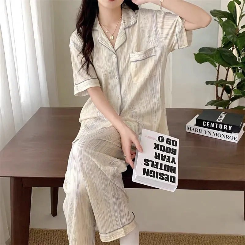 Striped Cotton 3-Pieces Pajama Set
