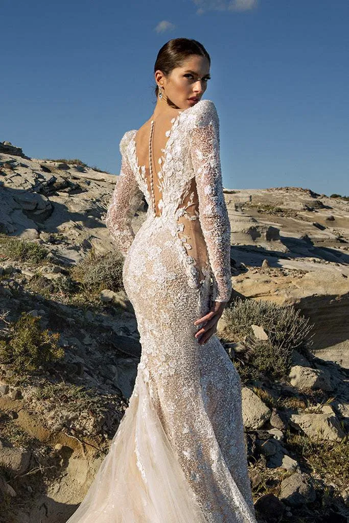 Wedding Dress with Shoulder Padding